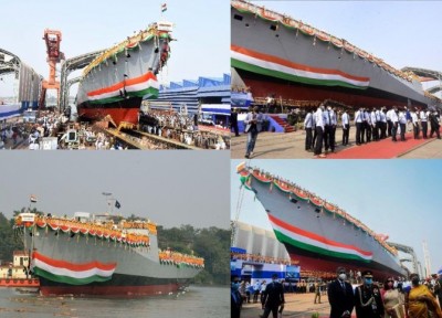Indian Navy's first of three 17A ships, 'Himagiri' launched in Hoogly River