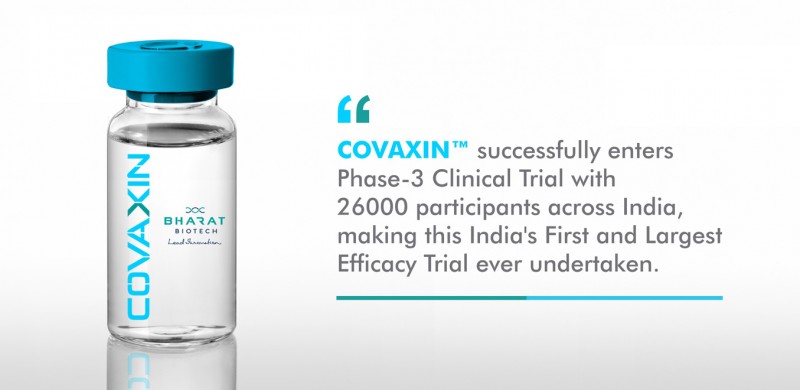 भारत बायोटेक कोवाक्सिन चरण III परीक्षणों के लिए 13000 स्वयंसेवकों की भर्ती