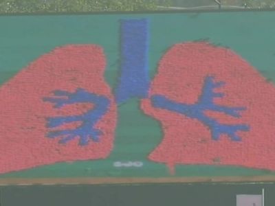 5,000 students secured World Record for largest lung representation