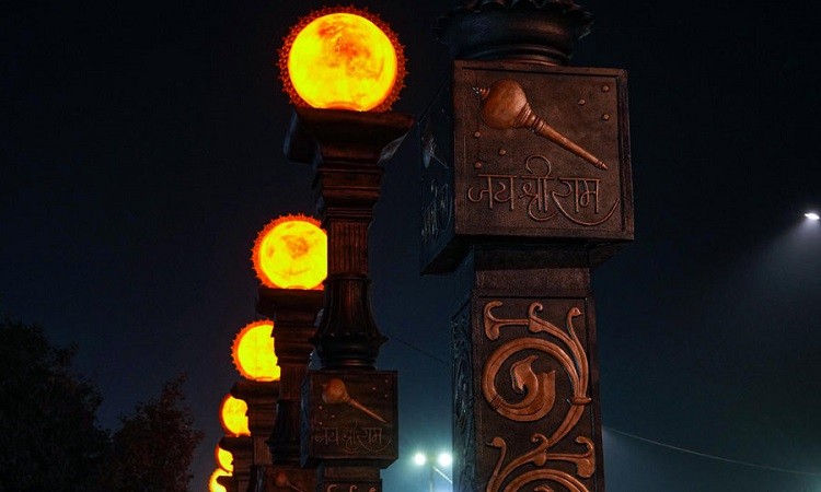 Ayodhya Adorns Streets with Sun-Themed Pillars Ahead of Ram Temple Consecration