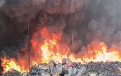 Inferno Strikes Illicit Factory: Massive Fire Erupts in Gwalior Warehouse