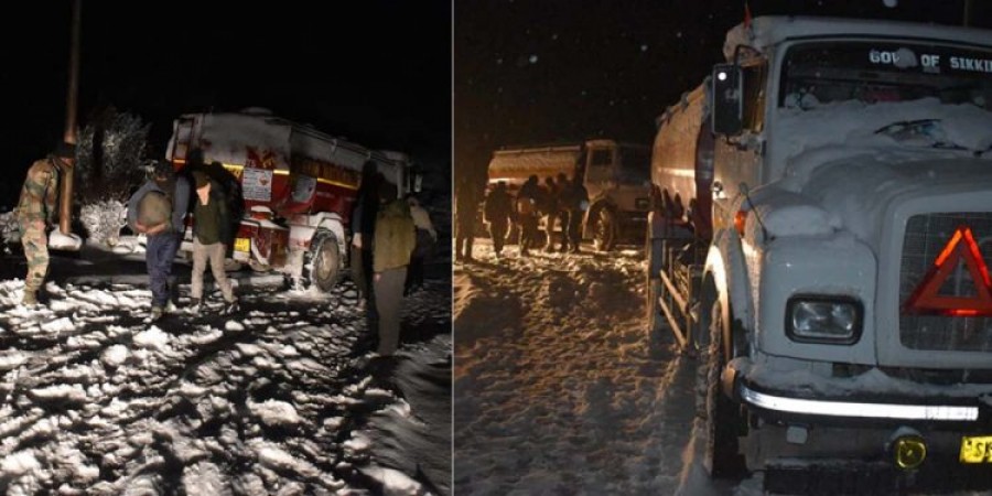 भारतीय सेना ने सिक्किम में बर्फ में दबे ट्रक ड्राइवरों सहित 5 लोगों को बचाया