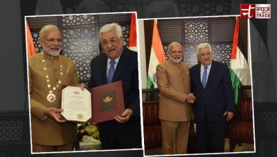 Palestine President Abbas gives grand collar on PM Narendra Modi