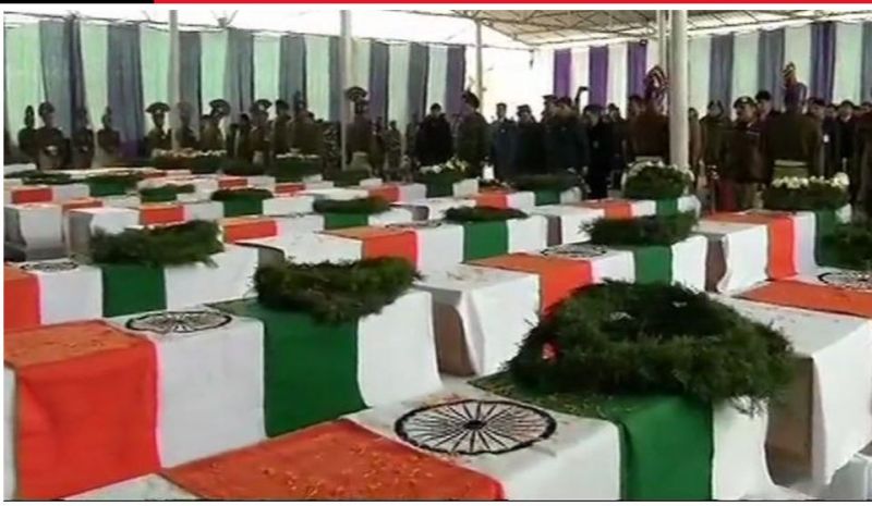 Wrapped on Tricolour, martyr CRPF personnel final tribute pay by Union Home Minister Rajnath Singh