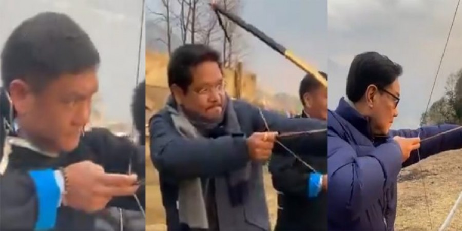 Meghalaya CM Conrad Sangma, Arunachal Pradesh CM Pema Khandu & Kiren Rijiju try hand in archery