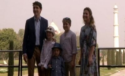 Canadian PM Justin Trudeau visits Taj Mahal with his family