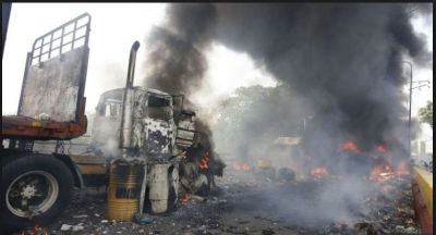 Venezuela’s folk get violent, trucks set ablaze