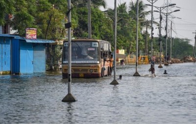 Chennai: Intense rainfall causes water-logging in several parts