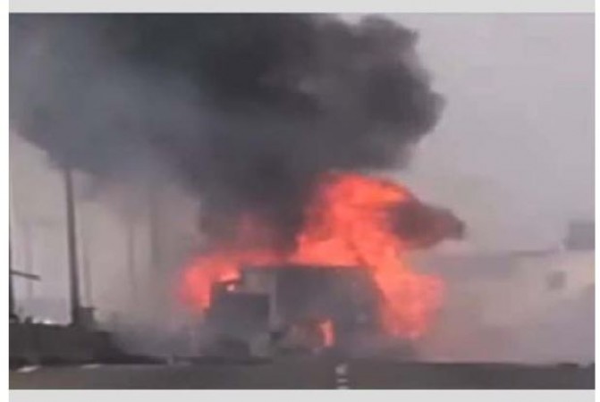 Breaking News: Massive Fire Engulfs Oil Tanker in Khanna