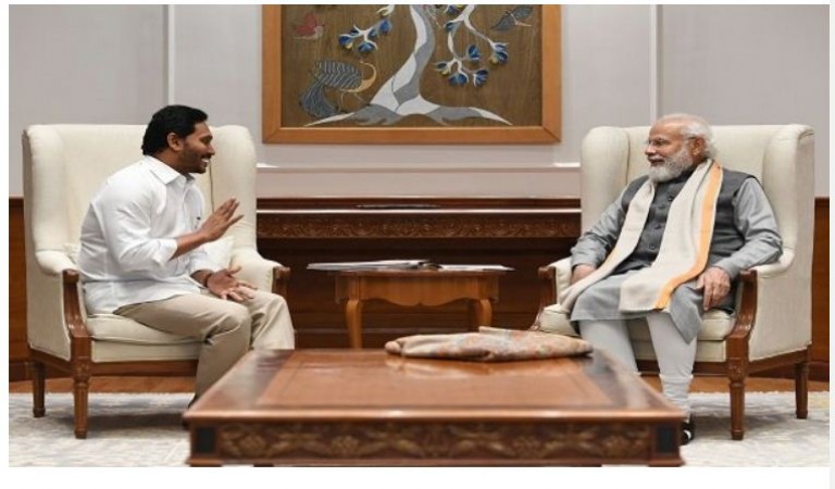 Andhra CM  meets PM Modi; discusses funds release, other issues