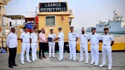 Indian Navy Enhances Ammunition Transportation with the Induction of Eighth ACTCM Barge