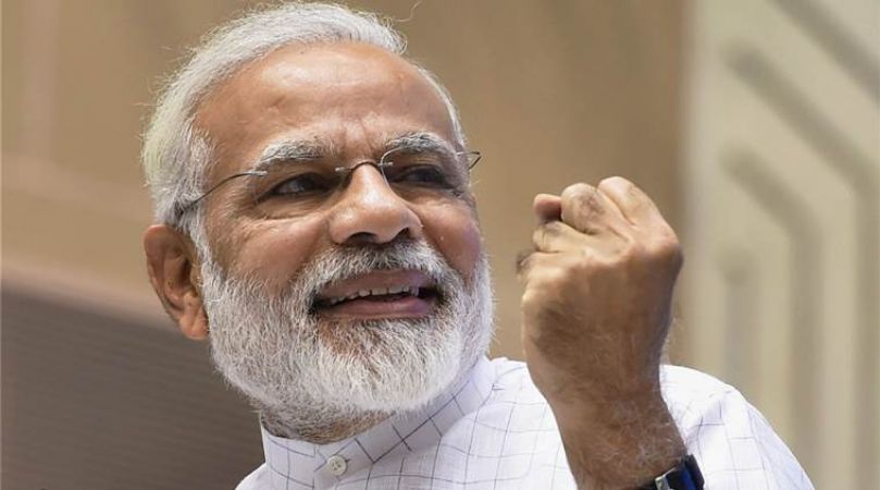 PM Modi from his twitter handle congratulates ISRO for  successful launching of 100th satellite