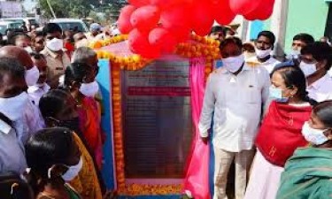 Minister Irabeli Dayakar Rao inaugurated 50 two bedroom houses in Mylaram village.
