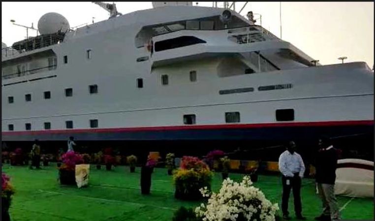 First Time Americas and European countries Ultra Luxury Cruise Ship Docks At Visakhapatnam Port