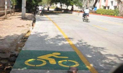 Bicycle tracks are being built in corridor 23 and 26 in Jubilee Hills