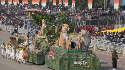 Madhya Pradesh Tableau Honors the Return of Cheetahs to Kuno National Park