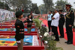 Defense Minister titled 10 girl cadets and one GCI with 'Raksha Mantri Padak'