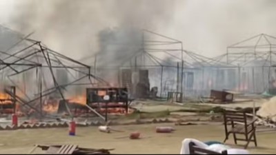 Fire erupts at Mahakumbh again, several pandals burnt, no loss of life reported