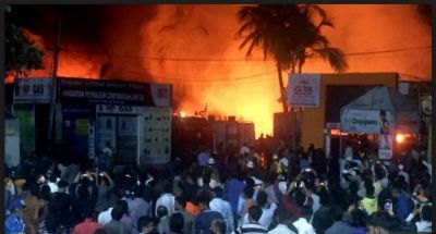 A major fire broke out at the All India Industrial Exhibition  grounds in Hyderabad