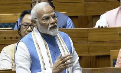 PM Modi Responds to Motion of Thanks Amid Opposition Slogans in Lok Sabha