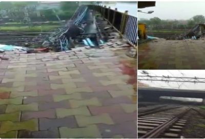 Part of Andheri bridge collapses on railway track in Mumbai