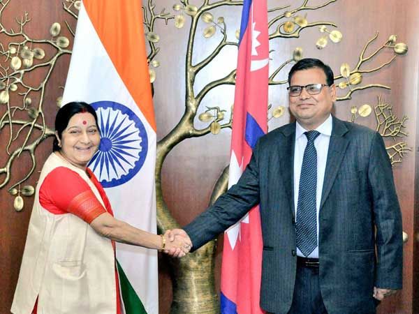 External Affairs Minister Sushma Swaraj meets Nepal Deputy Prime Minister