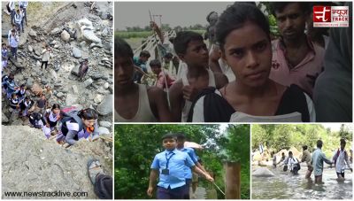 Future in danger: Students dangerously crossing the river in four different states