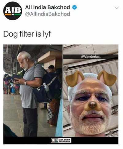 Tharoor and Derek don dog filter in support of AIB