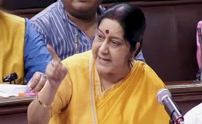Both parties must withdraw for any talks: Sushma Swaraj at Rajya Sabha