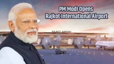 PM Modi Unveils Rajkot International  Airport, a Symbol of Cultural Heritage