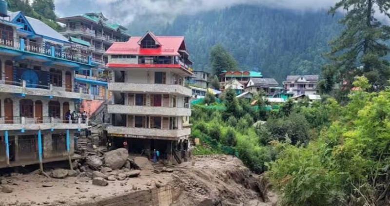 Flash Flood in Kullu: Footbridge and Sheds Swept Away