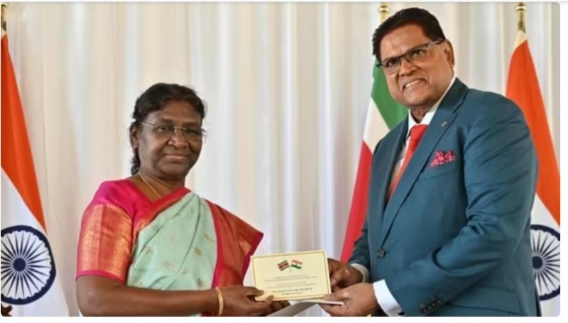 President Murmu receives Suriname's highest civilian honour