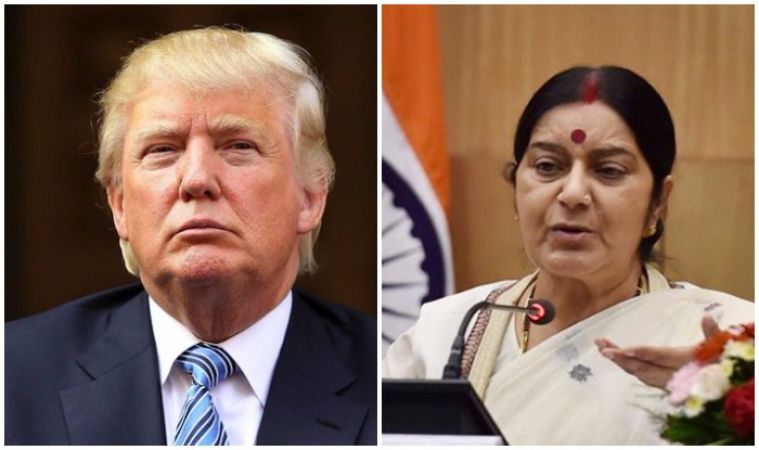 Sushma Swaraj thrashes Donald Trump says, India didn’t sign Paris climate deal for money