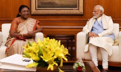 Droupadi Murmu, the Presidential candidate  meets PM Modi