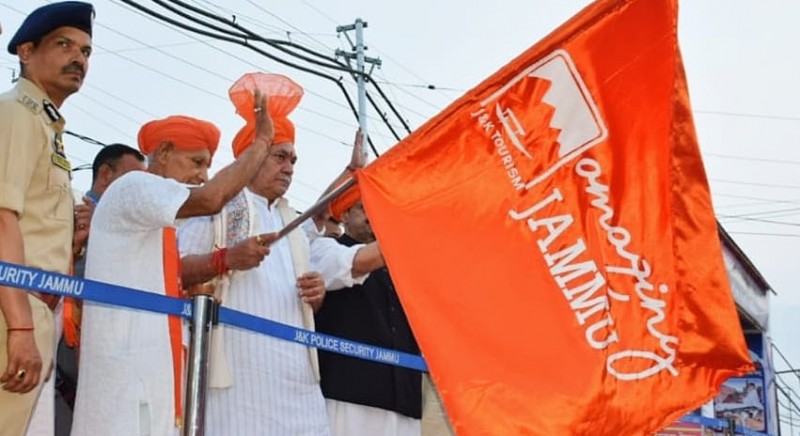 First Batch of Amarnath Yatra Pilgrims Flagged Off by J-K LG Manoj Sinha