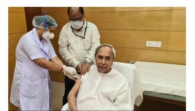 Odisha CM Naveen Patnaik inoculates with the first dose of Covid-19 vaccine