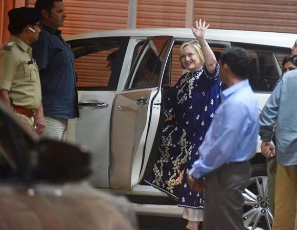 Hillary Clinton on a three-day tour to Madhya Pradesh