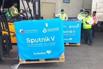 Russian Vaccine Sputnik V second consignment landed in Hyderabad
