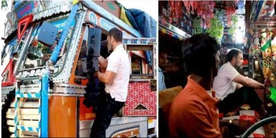 Listening ‘Mann Ki Baat’ of drivers, Rahul Gandhi takes truck ride