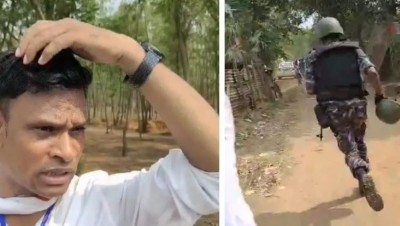 झारग्राम सीट पर मतदान के दौरान भाजपा प्रत्याशी प्राणनाथ टुडू पर ईंटों से हमला, दो सुरक्षाकर्मी घायल, Video