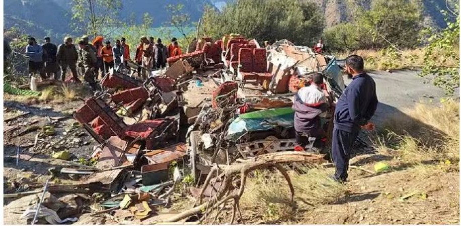 55 passengers were loaded in a 42 seater bus... then there was a competition to overtake each other, then the bus fell into a 300 feet deep ditch, 36 died