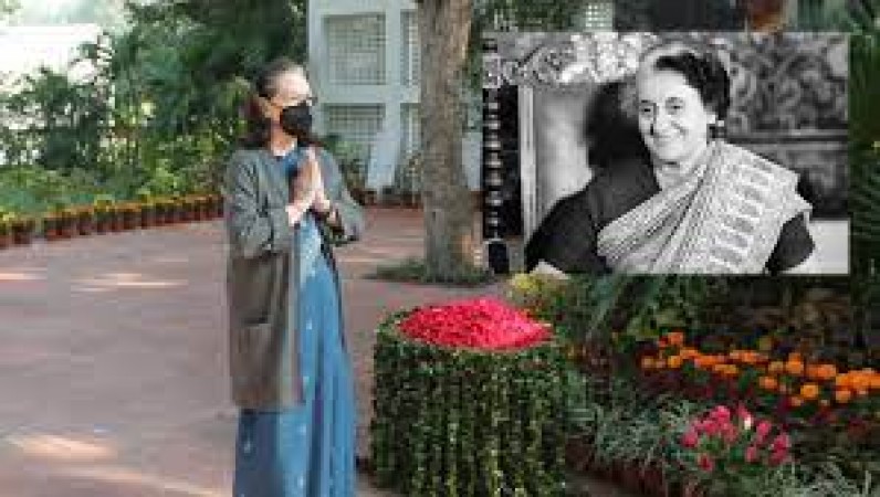 इंदिरा गांधी की 104वीं जयंती: सोनिया गांधी ने दी श्रद्धांजलि