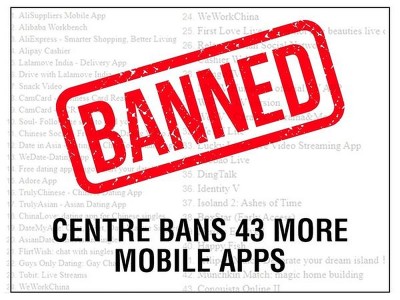 India bans 43 Chinese mobile applications over National Security concerns