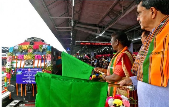 President Murmu  flags off two train services in Tripura