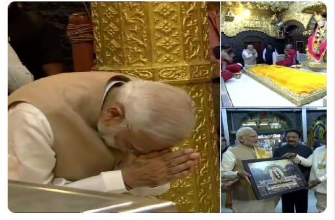 PM Modi offers prayers at Shri Saibaba Samadhi Temple Complex in Shirdi