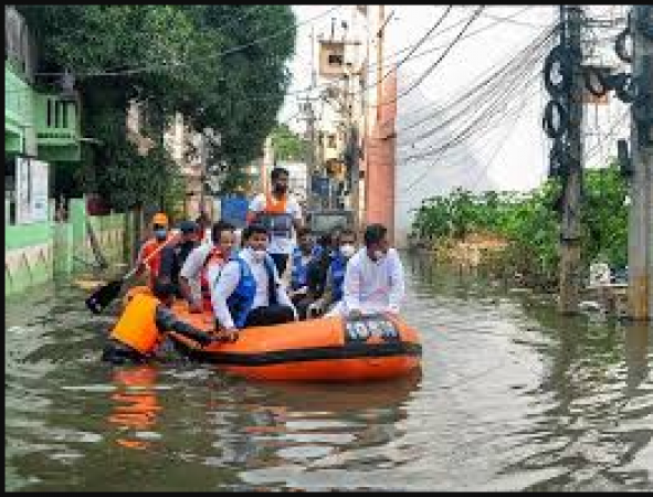 A field visit to the five-member Central Team to visit the areas affected by rain