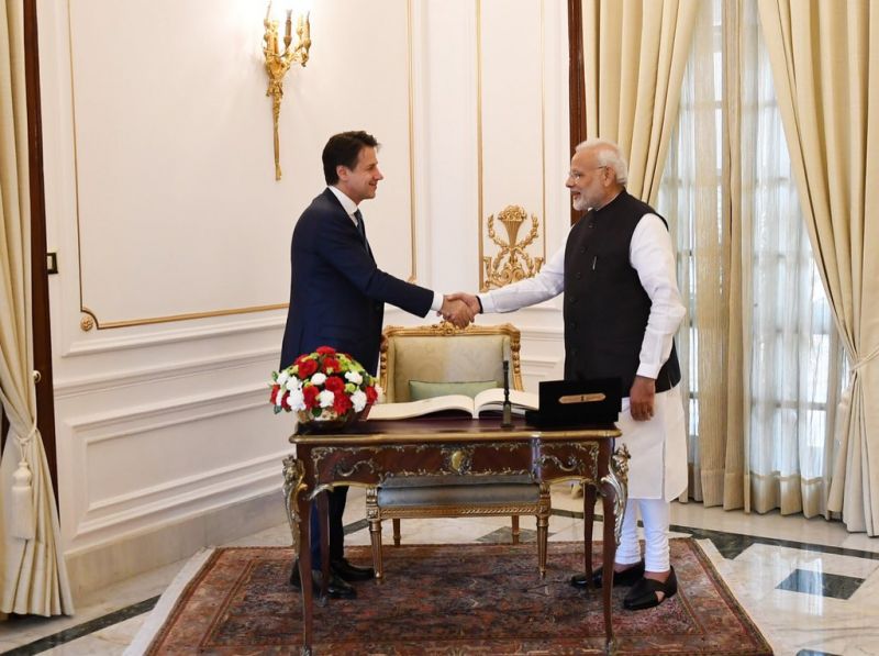 Prime Minister Narendra Modi and  Italian PM Giuseppe Conte address India-Italy Technology Summit