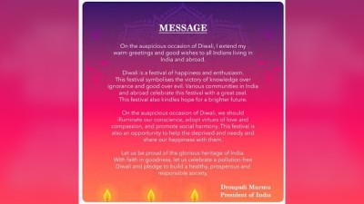 President Murmu, PM Modi, and Home Minister Amit Shah Extend Heart-Full Diwali Greetings