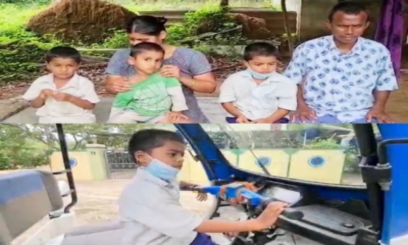 8-year-old 'Shravan Kumar' from Andhra fulfills his family responsibilities by driving an e-rickshaw