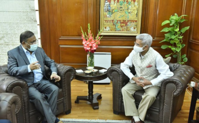 S Jaishankar meets Bangladesh Broadcasting Minister Hasan Mahmud